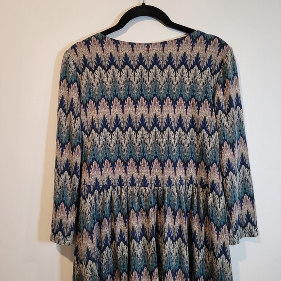 Uncle Frank USA Chevron Zig Zag Multicolor Knit Midi Dress Sz S - Picture 6 of 12